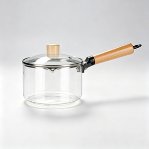<span class=keywords><strong>Casserole</strong></span> en verre borosilicate avec poignée en <span class=keywords><strong>bois</strong></span> et couvercle en verre, résistante à la chaleur, <span class=keywords><strong>pour</strong></span> cuisson au <span class=keywords><strong>feu</strong></span> ouvert, idéale <span class=keywords><strong>pour</strong></span> le lait et les soupes, <span class=keywords><strong>pour</strong></span> la cuisine domestique - Product Image 1