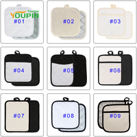 Accessoires de cuisine personnalisés, dessous de plat carrés 20x20cm, coton lin, sublimation, résistants à la chaleur, écologiques, réutilisables