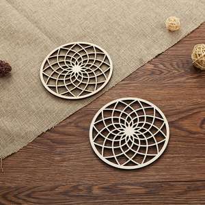 Sous-verres en bois naturel creux DDA136, tapis antidérapant pour porte-gobelets, isolant thermique, écologique, pour tasses et bols - Product Image 4