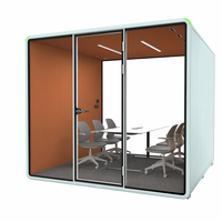 Cabine Acoustique Hecor pour Bureau, Isolation Sonore, Mini Studio Vocal, Cabine Préfabriquée Extérieure, Pavillon d'Interview pour 2 Personnes