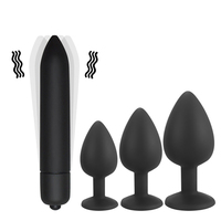 Masseur de prostate en silicone souple pour adultes, 3 tailles, plug anal, perles anales, mini vibromasseur, jouets sexuels