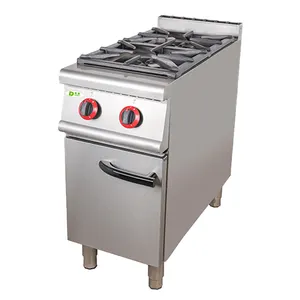 6.5 kw commercial kitchenware gas range with two burner with cabinet for restaurant