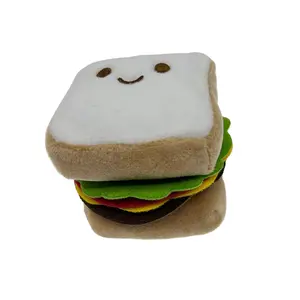 A539 RTS 음식 봉제 장난감 시뮬레이션 햄버거 봉제 인형 동물 작은 봉제 선물 배낭 클립 대량 열쇠 고리
