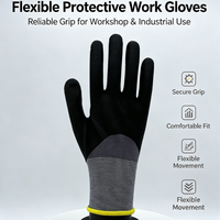 Gants de travail antidérapants en mousse ultra-fine enduite de caoutchouc nitrile 3/4, en spandex 15 jauges, épaisseur 3 mil, avec poignet élastique