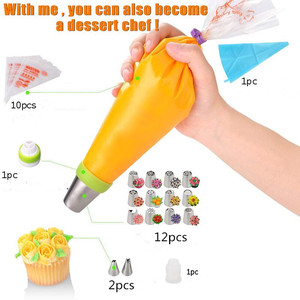 Stainless Steel Piping Tips Set 27-Piece Reusable Butter Piping Tools For <b>Cake</b> <b>Decorating</b> Birthday <b>Supplies</b> - Product Image 3