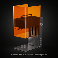 Grabador Láser de Doble Fuente de Luz Genesis-M1 10W Azul 2W IR 1064nm para Marcado de Metal y Grabado de Plástico 5000mm/s de Escritorio