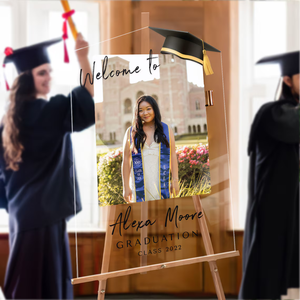 2024 fournitures de fête senior College Photo Graduation acrylique Welcome Sign stand photo - Product Image 4