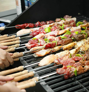 Brochetas de Acero Inoxidable de Grado Alimenticio Resistentes al Calor, Accesorios para Cocinar Barbacoa al Aire Libre - Product Image 6