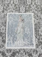 Tissu de dentelle de mariée brodé de perles lourdes
