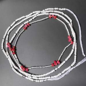 Perline fluorescenti africane in vita colorate in filo di cotone con catena di cristallo per il corpo in pietra irregolare perline dimagranti con cravatta luminosa - Product Image 4