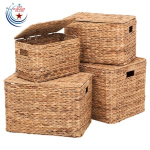 ตะกร้าผักตบชวาธรรมชาติ100% พร้อมฝาปิดราคาดีที่สุดผลิตในเวียดนาม - Product Image 6