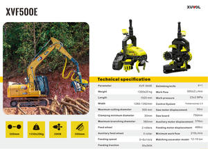 Tête de récolteuse forestière hydraulique XUVOL 500E Max. Diamètre de coupe. 50 cm, attache pour excavatrice de 12 à 15 tonnes, segment de débardage d'arbres - Product Image 5