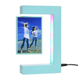 Moldura magnética 3d de plástico de levitação, exibição de quadro com iluminação led para presente de aniversário