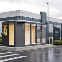 COCOVIA Cabine de sécurité en aluminium à installation manuelle, bureau modulaire, abri pour fumeurs, guichet de billetterie, kiosque visiteurs, poste de garde