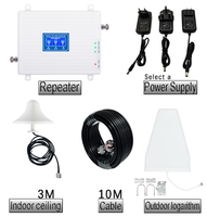 Kit de amplificador de señal de teléfono móvil tribanda 850/1800/2100 MHz, extensor de señal WiFi de largo alcance 2G 3G 4G y LTE