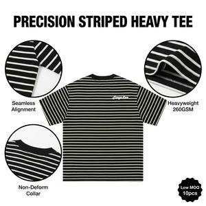 Camiseta con gráfico de letras al estilo japonés, camiseta de manga corta a rayas Cityboy para hombre, bordada de gran tamaño - Product Image 4