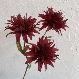 Nova Alta Qualidade 3 Cabeças Falso Anêmona Do Mar Flores Única Hola 65cm Comprimento Artificial Anêmona De Seda Branca para o Casamento - Product Image 5