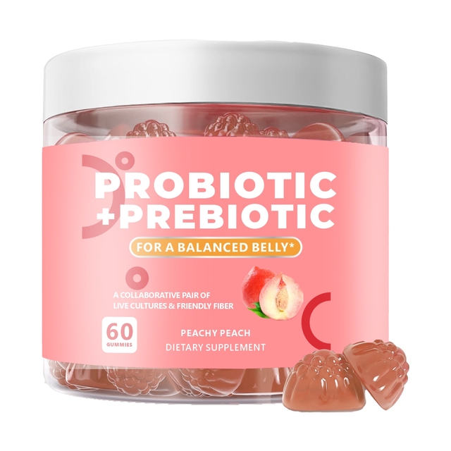 OEM/ODM Probiotic + Prebiotic Fiber Gummies for Daily Gut Health, Digestive Support Supplement with Probiotics and Fiber