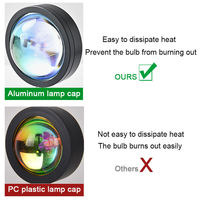 Lampe de projection de coucher de soleil en alliage d'aluminium de haute qualité à prix abordable, projecteur LED de coucher de soleil, lampe halo, 16 couleurs