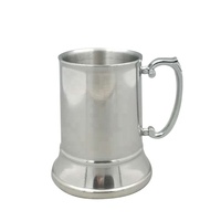 Tankard in acciaio inossidabile a doppia parete grande (450/580ml) boccale di birra tazze contenitore per birra d'argento Laser o serigrafia per 1 utente LFBG
