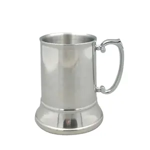 Double Wall Stainless Steel Tankard Large (450/580ml) Beer Mug Mugs Silver Beer Container Laser or Silk Screen for 1 Users LFBG