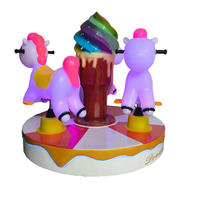 Carrousel à monnayeur 3 places pour enfants Source Factory Jinns, mini manège intérieur/extérieur pour centres commerciaux
