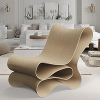 Chaise longue d'intérieur contemporaine personnalisée à siège unique moderne en bois massif conception modulaire pour la maison bureau salon appartement