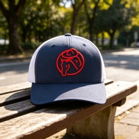 Gorra Trucker de Algodón con Logotipo Personalizado, 6 Paneles, Bordado, Cierre de Plástico, Transpirable, Gorra de Malla con Cierre a Presión, Deportiva para Exteriores