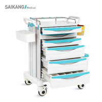 Chariot médical d'urgence pour médicament d'anesthésie en plastique ABS, vente en gros, SKR-MT606