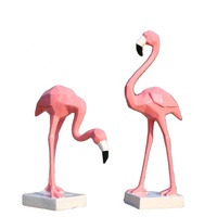 Grandes sculptures d'oiseaux Décoration de porte en fibre de verre Résine Flamingo Statue pour la vente en gros