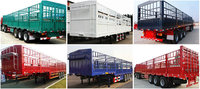 Semi-remorque à ridelles en acier haute résistance 3 essieux 50 tonnes pour le transport de bétail et animaux, certification ISO CE