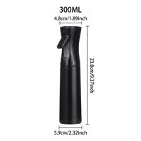 Botella de Spray Continuo de Alta Presión para Barbería, 200 ml, a Prueba de Fugas, con Gatillo Negro, Forma de Cilindro, PP/PET