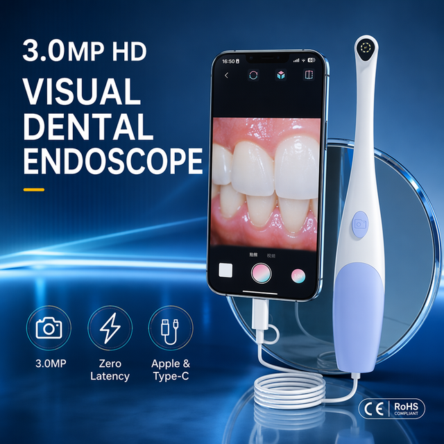 Professional Dental Camera Wired & Digital Microscope, 1080P HD Intraoral Camera Compatible with IOS Android Windows