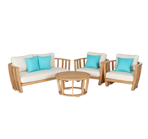 Juego de sofás de exterior modernos de primera calidad, muebles de madera duraderos, cojines cómodos para Villa, sala de estar, Hotel, patio, apartamento - Product Image 1