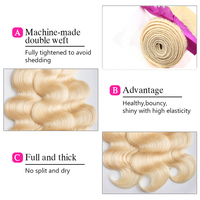 Vente en Gros de Mèches de Cheveux Humains Blond 613 Vietnamien de Qualité Supérieure, Alignées à la Cuticule, Ondulées, Vierges Brutes, Fournisseurs d'Extensions de Cheveux