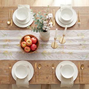Runner da Tavola in Tulle Ricamato con Fiori Selvatici, 100% Poliestere, Riutilizzabile, Personalizzabile con Logo e Colore, 120 Pollici (10 Piedi) per <span class=keywords><strong>Cucina</strong></span>, Sala da Pranzo, Matrimoni - Product Image 5