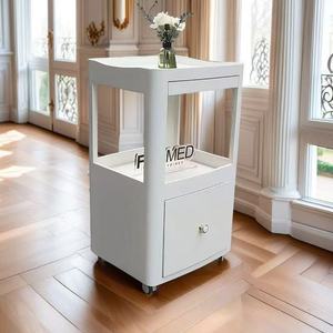 Minimalist White Fillmed Beauty Salon <b>Trolley</b> Cart Mobile Esthetician Cart with Drawer Professional Med Spa Equipment <b>Trolley</b> - Product Image 4