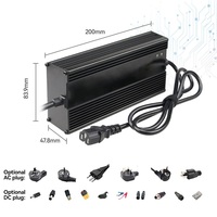 Cargador de Batería de Aluminio SCP OTP de 280W, 48V/5A, 60V/4A, 72V/3A para Bicicletas Eléctricas, Montacargas, Fregadoras de Pisos y Más