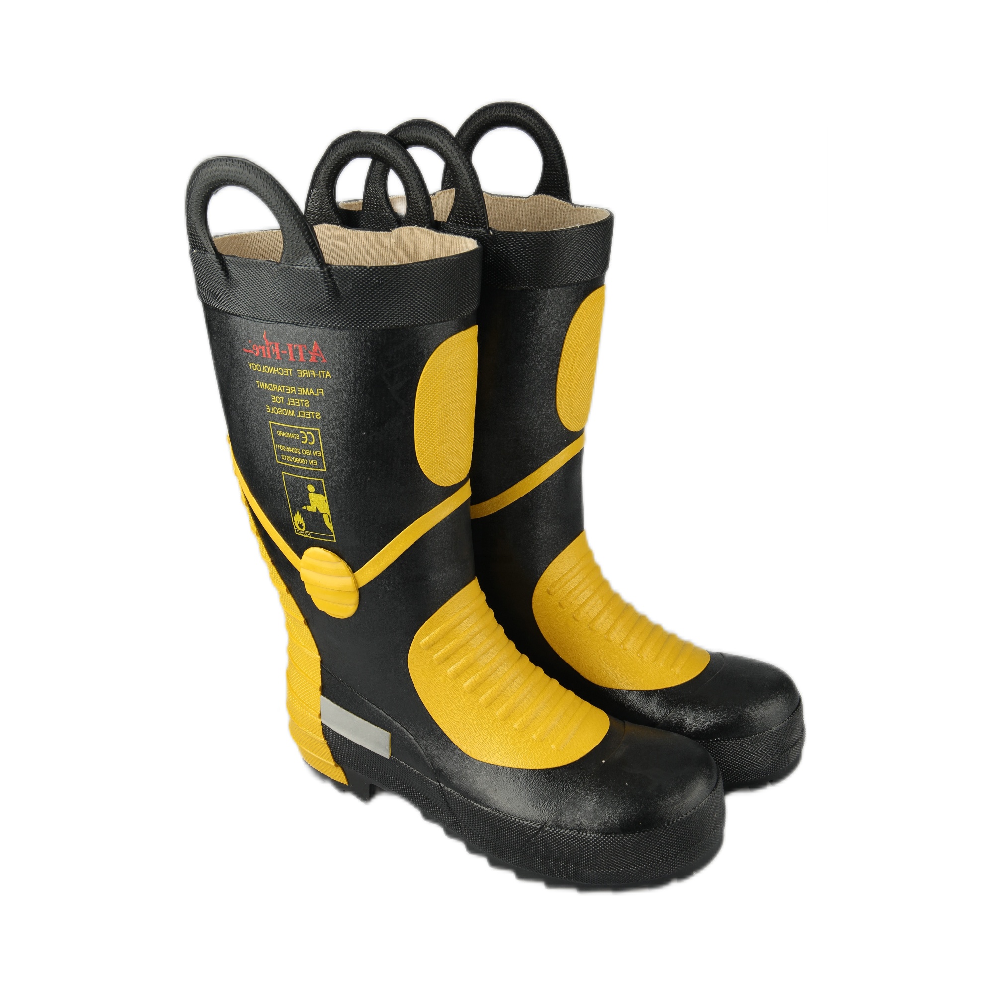 Chaussures ignifuges Pompier Bottes en caoutchouc à bout en acier pour pompiers