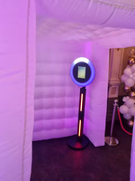 Mesin Photo Booth iPad KINGSUN LED03IPB Desain Baru 2025 Kelas Atas Harga Terjangkau untuk Pesta Pernikahan Selfie Kontrol Jarak Jauh Hitam Putih