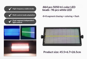 Luz Estroboscópica de 960 LED de 8+8 Segmentos a Todo Color para Instalación en Bares, Proyectos, Discotecas, Sistemas de Iluminación para Entretenimiento, Iluminación para Fiestas - Product Image 2