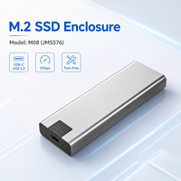 Carcasa Externa para SSD SATA M.2 sin Herramientas, USB 3.0 de 5 Gbps, Aluminio, Clave B, 2230/2242/2260/2280, 2 TB, Universal, Portátil