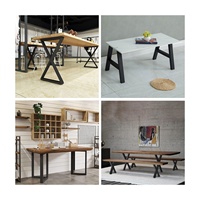 Pieds de table en métal en gros d'usine, supports croisés, supports de colonne en fer forgé, piédestal, base de table