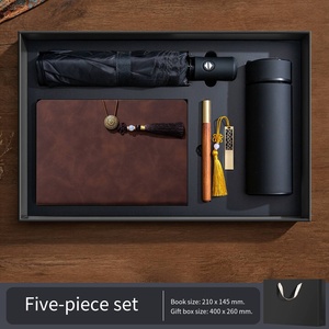 Luxury Leather Notebook <b>Gift</b> Set With Wooden Pen Automatic Umbrella Tassel Decor <b>Graduation</b> Business Present with Logo - Product Image 5