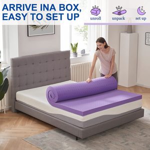 2 Inch / 3 Inch Purple Ventilated Memory Foam <strong>Mattress</strong> <strong>Topper</strong>, Lavender Infused Foam <strong>Bed</strong> <strong>Topper</strong> <strong>for</strong> <strong>Single</strong> <strong>Bed</strong> - Product Image 5