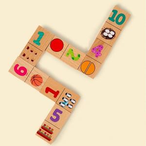 Rompecabezas de Doble Cara con Múltiples Cogniciones, Bloques de Construcción, 40 Piezas, Dominós, Juego de Madera STEM para Niños - Product Image 4