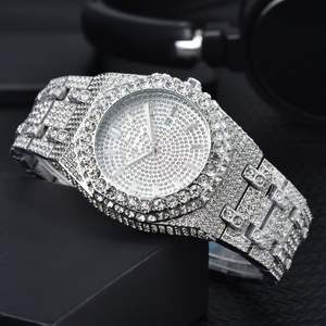 Nuovi Orologi con Cristalli di Zaffiro e Diamanti per Uomo e Donna, Movimento al Quarzo, Stile Hip-hop alla Moda con Indici Orari in Numeri Romani - Product Image 5