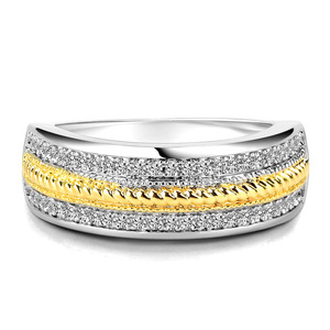 Anello Bicolore per Donne, Gioiello Elegante e Scintillante, Vendita all'Ingrosso - Product Image 1
