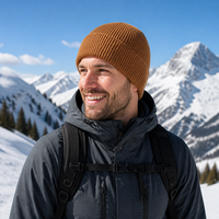 Bonnet en tricot doublé polaire pour homme et femme, coupe-vent, protège-oreilles, chaud, doux, extensible, pour le ski, la promenade du chien, la vie quotidienne