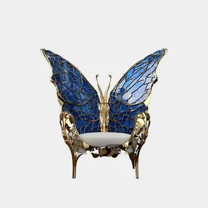 Ý ánh sáng sang trọng thiết kế tinh khiết Đồng bướm ghế biệt thự phòng khách nghệ thuật sáng tạo Nữ Hoàng Ngai Vàng giải trí duy nhất ghế